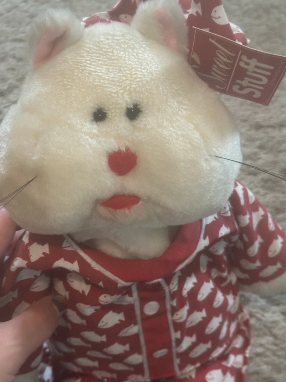 Vintage 1997 Sweet Stuff Cat Pajama Holder Plush NWT 🐱